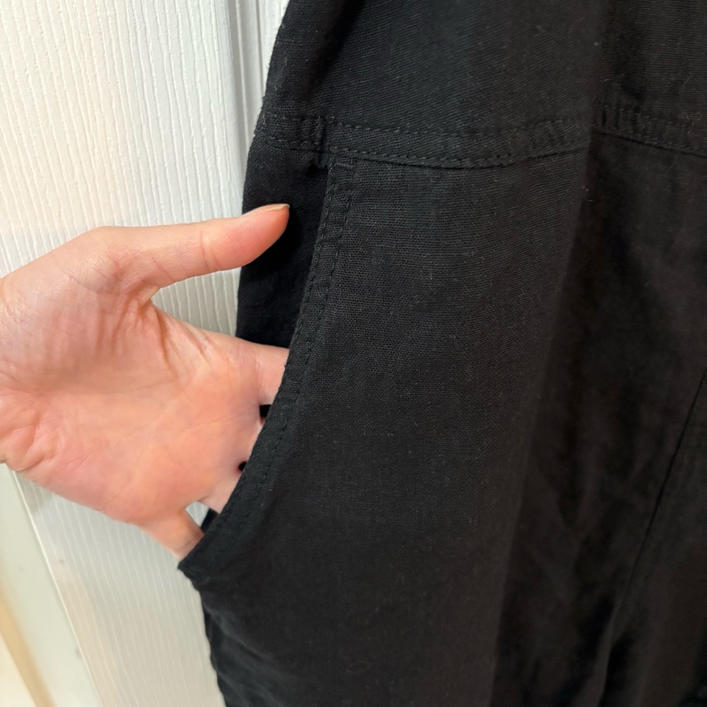 Old Navy Black Linen Romper Jumpsuit - Picture 4 of 8